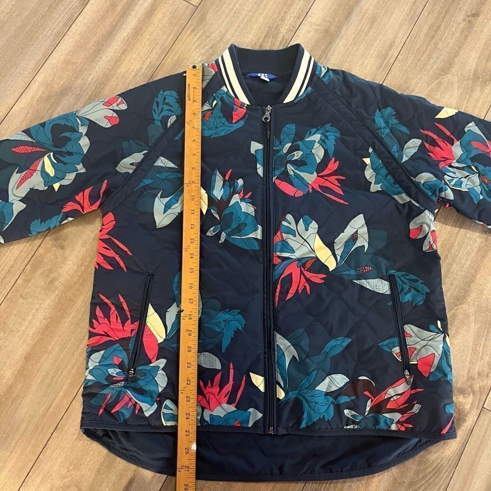 Joy Lab Blue Pattern Athletic Bomber Jacket Women… - image 3